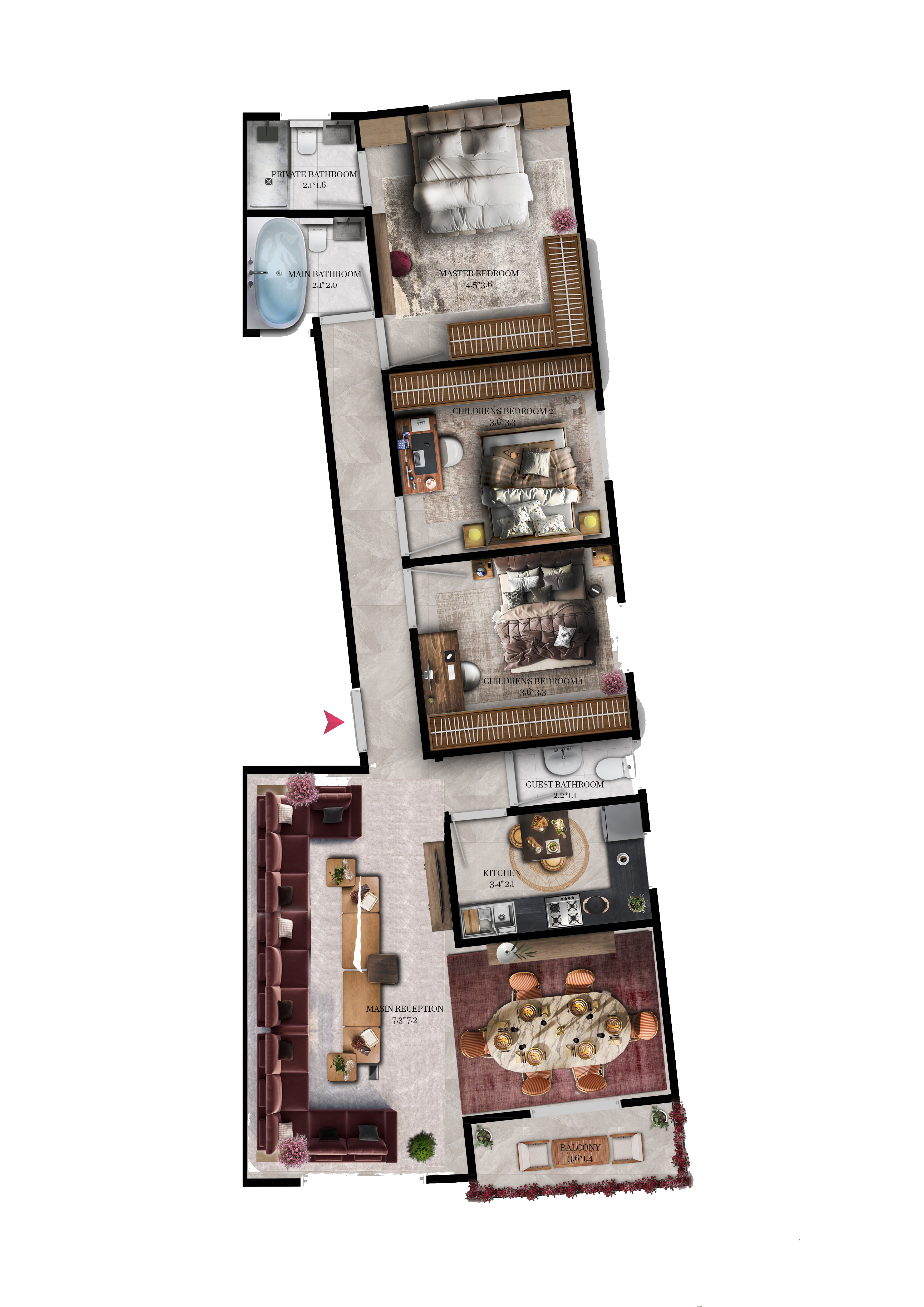 Typical Floor 164 m2