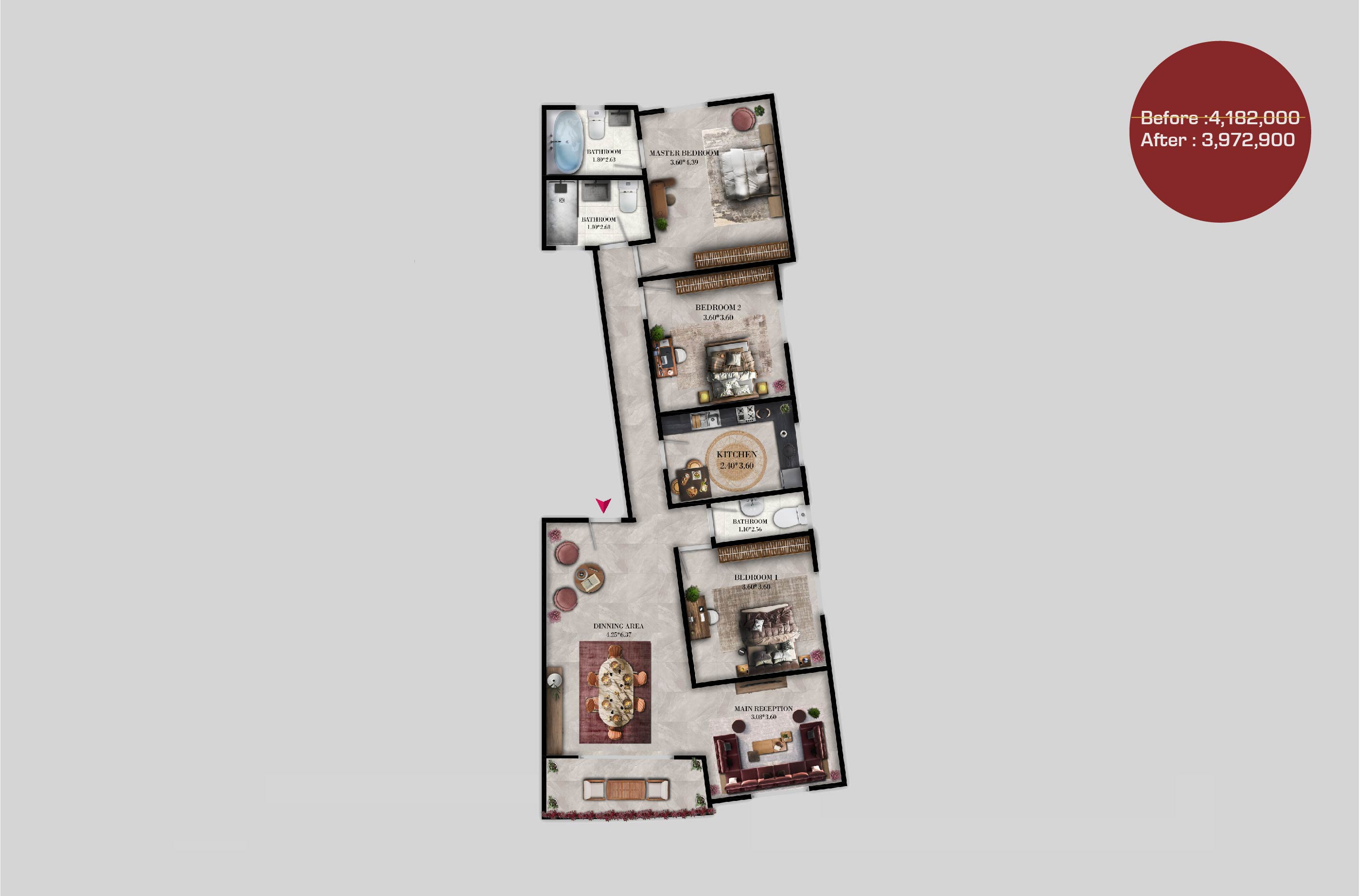 Typical Floor 164 m